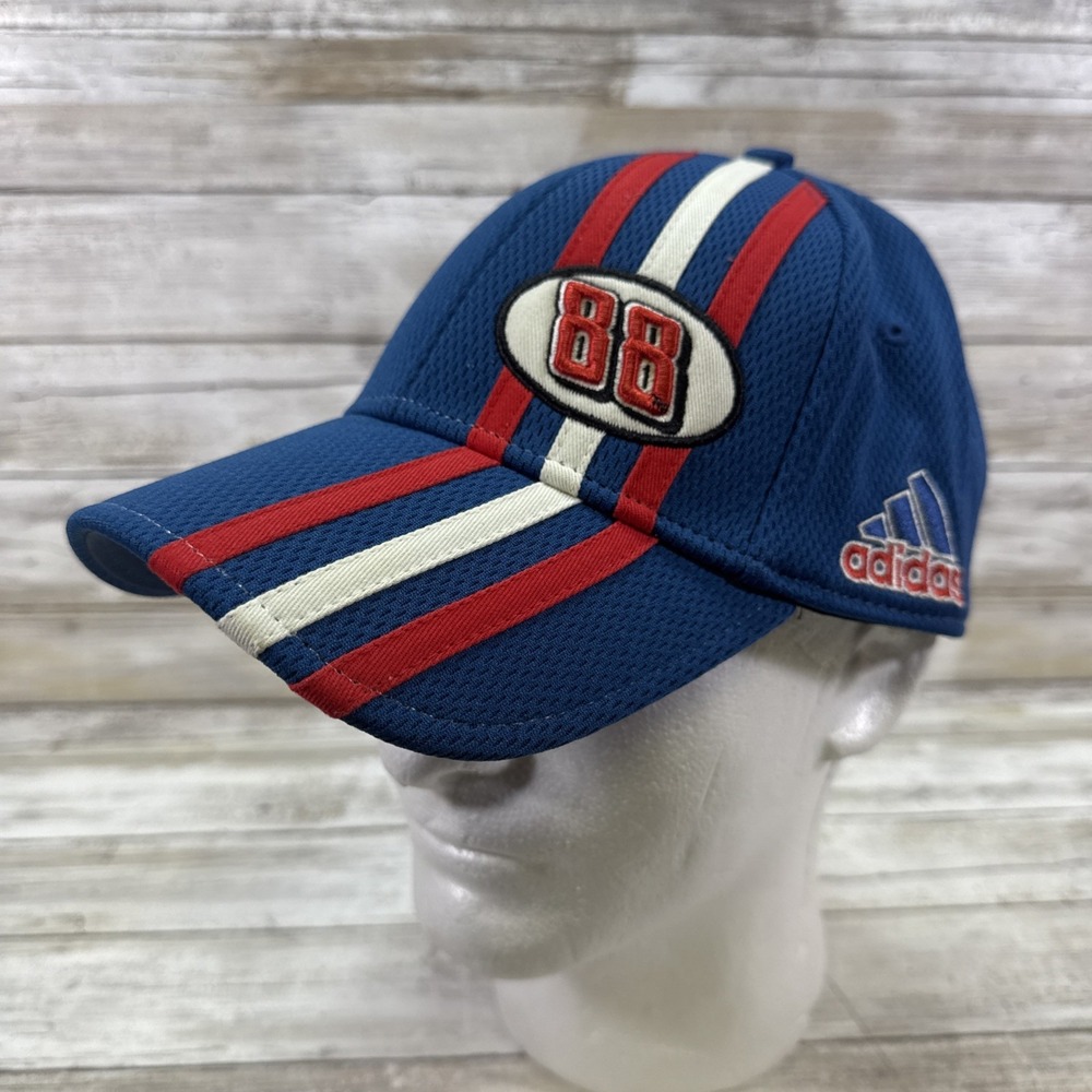 Adidas Climalite Dale Jr. #88 Baseball Hat/ One Size/Blue w Red, White Stripes #